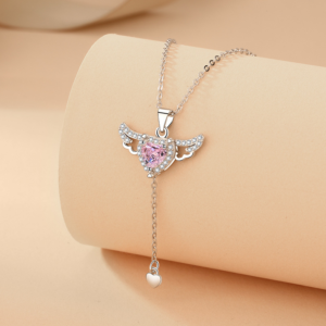 Heart Necklace with Wings